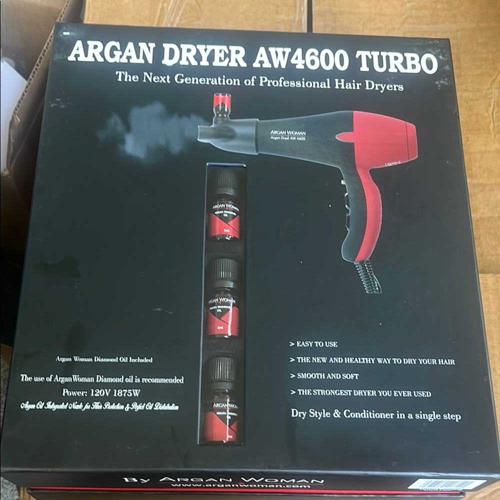 Argan Woman AW4600 Turbo Hair Dryer - Red and Black